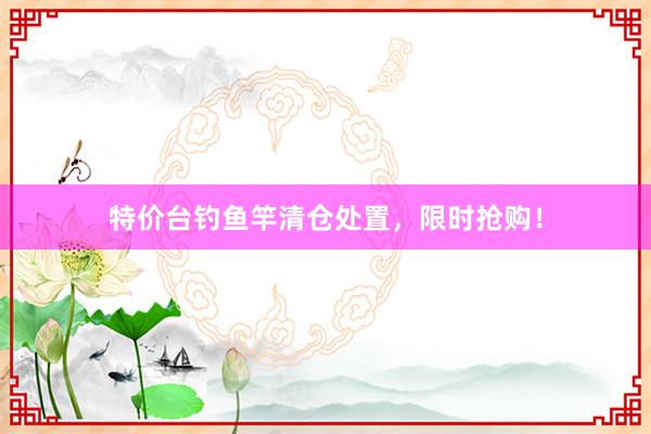 特价台钓鱼竿清仓处置，限时抢购！